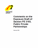 Cover of "Comments on the Exposure Draft of Section PS 3160, Public Private Partnerships"