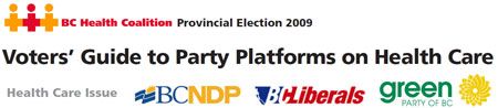B.C. Health Coalition - Voters Guide to Party Platforms on Health Care
