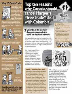 Download - Top ten reasons why Canada should cancel Harper's 'free trade' deal with Colombia