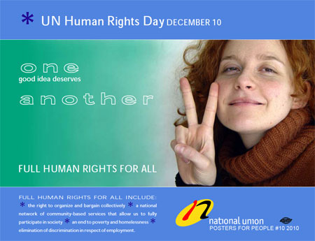 Download NUPGE's UN Human Rights Day - December 10 Poster