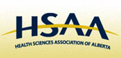 HSAA/NUPGE logo Health Sciences Association of Alberta 