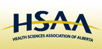 logo for the Health Sciences Association of Alberta (HSAA/NUPGE)