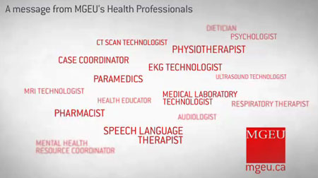 A message from MGEU's Health Professionals