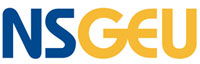 Logo for the Nova Scotia Government and General Employees Union (NSGEU) NS in blue, GEU Iin yellow