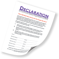 image of the community-based organization declaration requesting increased, stable funding