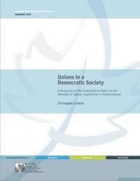 report Cover for CCPA publication Unions in a Democratic Soceity