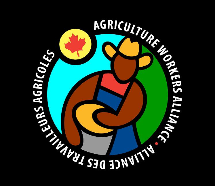 logo for the Agriculture workers alliance (colourfull migrant worker with a basket)