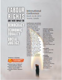 flyer for the Canadian Foundation for Labour Rights (CFLR) conference March 2013