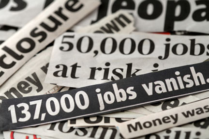 headline montage of job losses