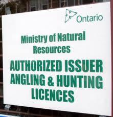 Sign for an Authorized Issuer of Fishing Licenses from the Ontario Ministry of Natural resources