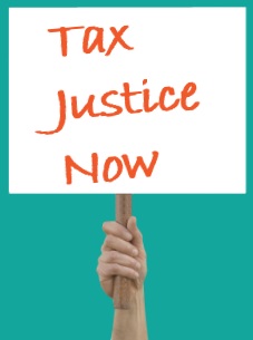 Image - tax justice now sign