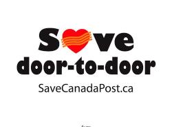 sign saying save door-to-door delivery SaveCanadaPost.ca