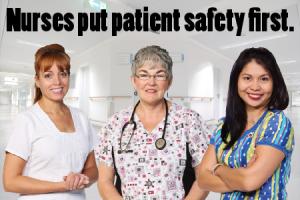 Nurses put patient safety first poster from NSGEU