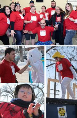 photos of MGEU/NUPGE Young Members committee at Polar Plunge