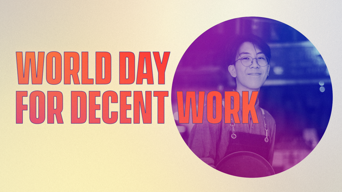 World Day for Decent Work young man standing there