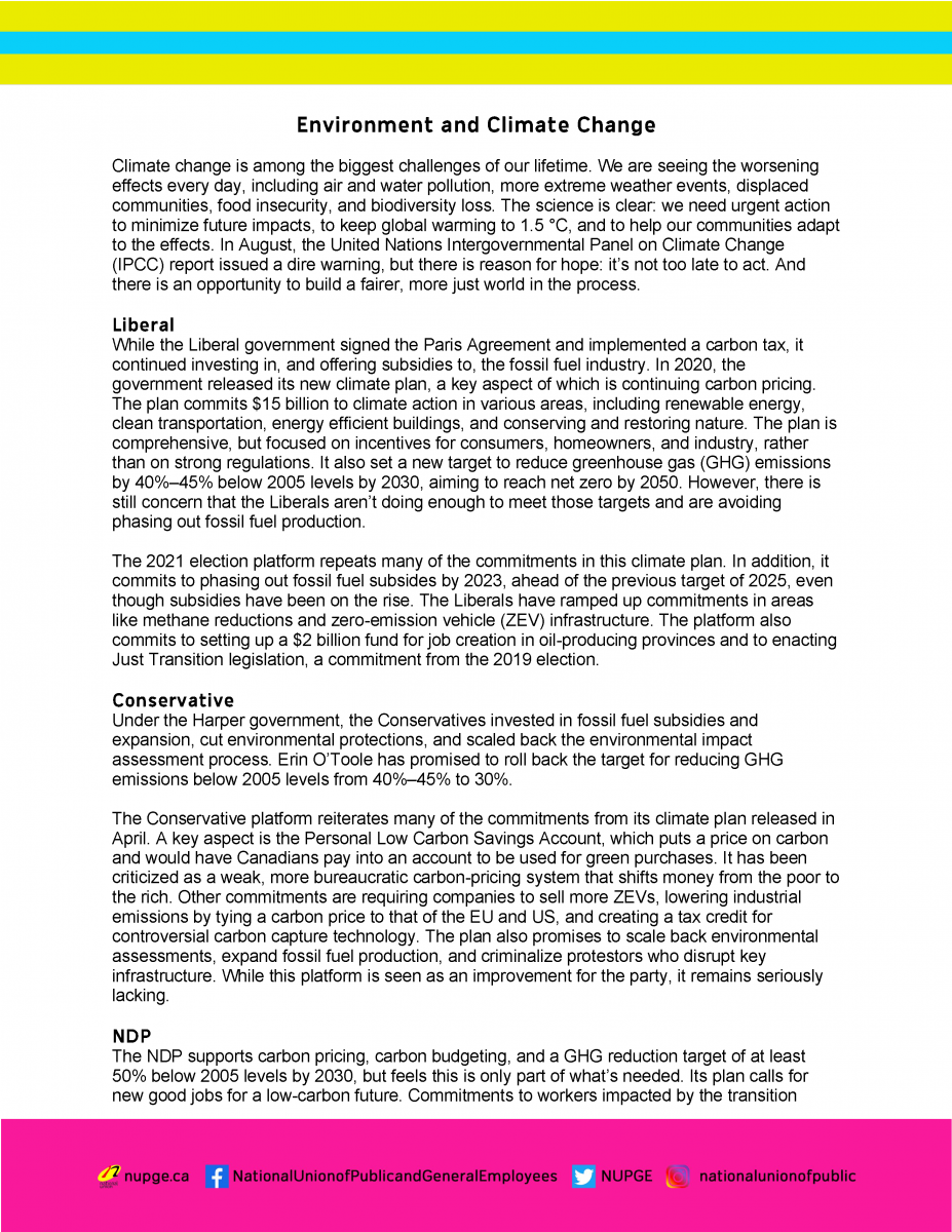 Environment and Climate Change Page 1