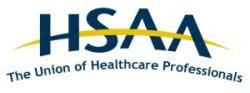 logo for the HSAA The union of Healthcare Professionals