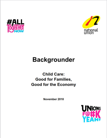 Cover page for Child Care: Good for Families, Good for the Economy