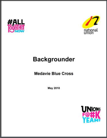 Cover page of Medavie Blue Cross backgrounder