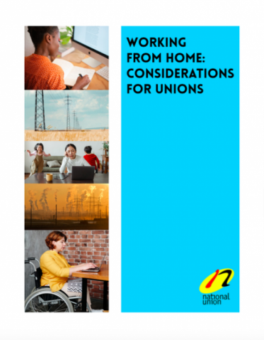 Cover of the paper entitled "Working From Home: Considerations for Unions"