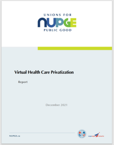 Cover of Virtual Health Care Privatization Report