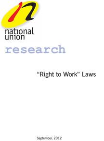 Cover of "Right to Work Laws"