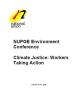Cover page NUPGE Environment Conference-Climate Justice: Workers taking action. 